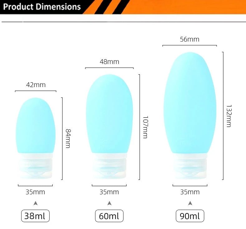 Kit de Envases de silicona para viajes recargables