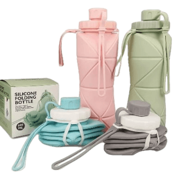 Botella De Agua Plegable Reutilizable De 600ml, Botella Plegable De Silicona Duradera A Prueba De Fugas